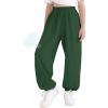 image:imageQBK 3T14Years Girls Summer Lightweight Baggy Joggers with PocketsWide Leg Sweatpants Cinched Bottom Hip Hop Dance PantsArmy Green117